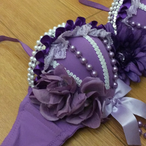 EDC Purple Flower Rave Bra - Picture 3 of 3